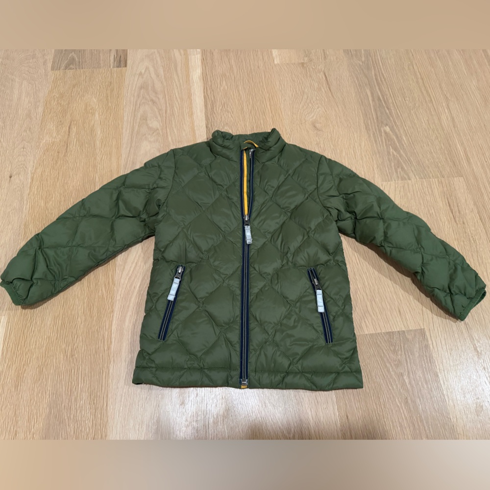 EUC Hanna Andersson Green Puffer Jacket Quilted Design Water-Resistant Size110/5